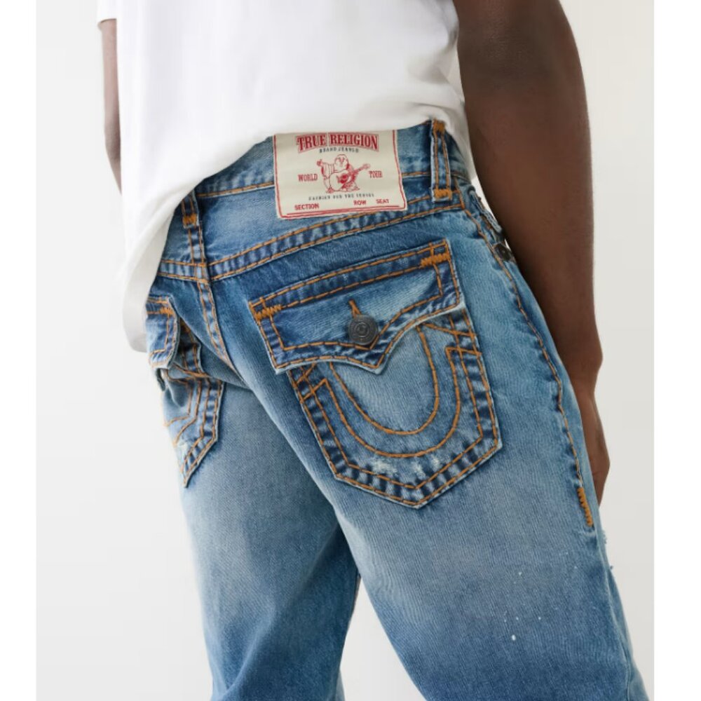 RICKY BEACH SPLATTER DISTRESSED STRAIGHT JEAN SZ 32 BNWT